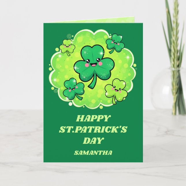 Tarjeta Shamrock Shine St. Patrick’s Day Card (Anverso)