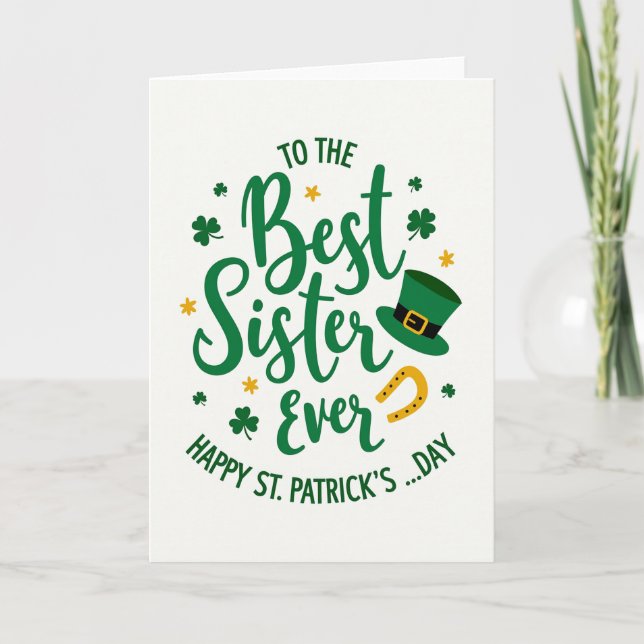 Tarjeta Shamrock Sister St Patricks Card (Anverso)
