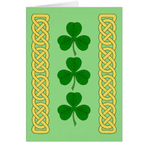 Tarjeta Shamrock Trio y Bandas Knotwork