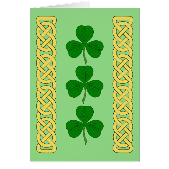 Tarjeta Shamrock Trio y Bandas Knotwork (Frente)