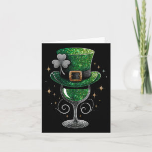 Tarjeta Shamrock Wine Gles Bebe St Patricks Day Irlandés