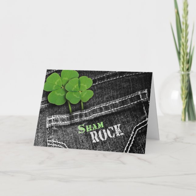 Tarjeta Shamrosks en jeans Pocket St. Patrick's (Anverso)