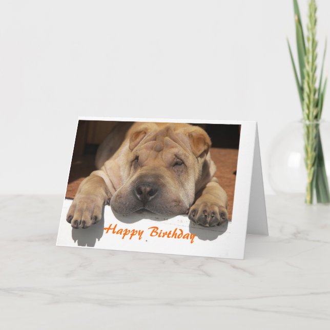 Tarjeta Shar Pei Birthday (Anverso)