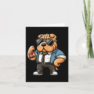 Tarjeta Shar Pei I Love Dad Funny Dog Tattoo