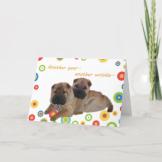 Tarjeta Shar Pei otro año más viejo