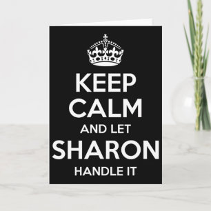 Tarjeta Sharon Mantén la Calma Nombre Personalizado Cumple