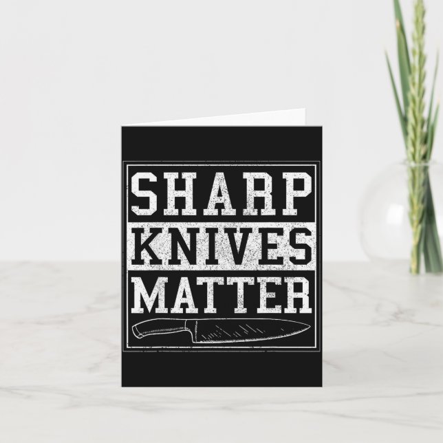 Tarjeta Sharp Knives - Funny Chef Gift Cooking Shirt  (Anverso)