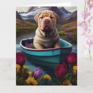Tarjeta Sharpei en una paleta: Una aventura escénica