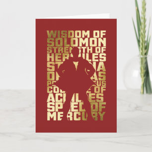 Tarjeta SHAZAM!   Abilities Golden Typography Graphic