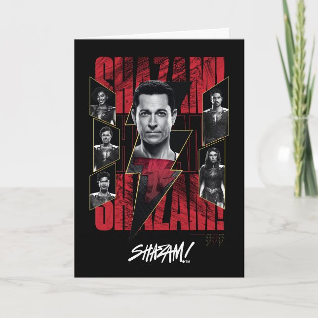 Tarjeta ¡SHAZAM! Furia de los dioses | Grupo SHAZAMily (Anverso)