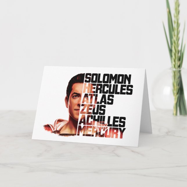 Tarjeta SHAZAM! | Shazam Closeup Acronym Graphic (Anverso)