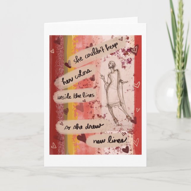 Tarjeta She Drew New Lines Card (Anverso)