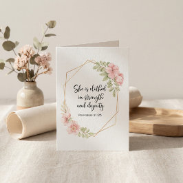 Tarjeta She Is Clothed in Strength & Dignity Hard Times