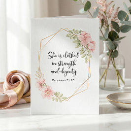 Tarjeta She Is Clothed in Strength & Dignity Thank you