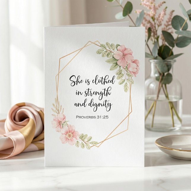 Tarjeta She Is Clothed in Strength & Dignity Thank you (Subido por el creador)