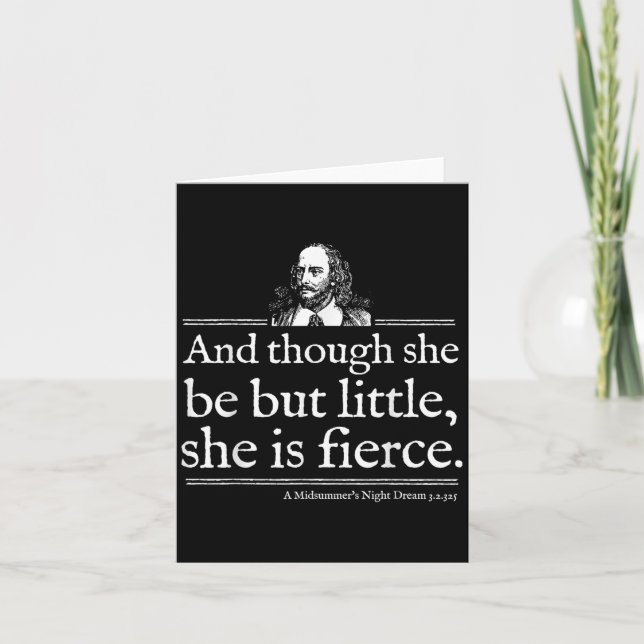 Tarjeta She Is Fierce Shakespeare Quote Shirt Theater Play (Anverso)