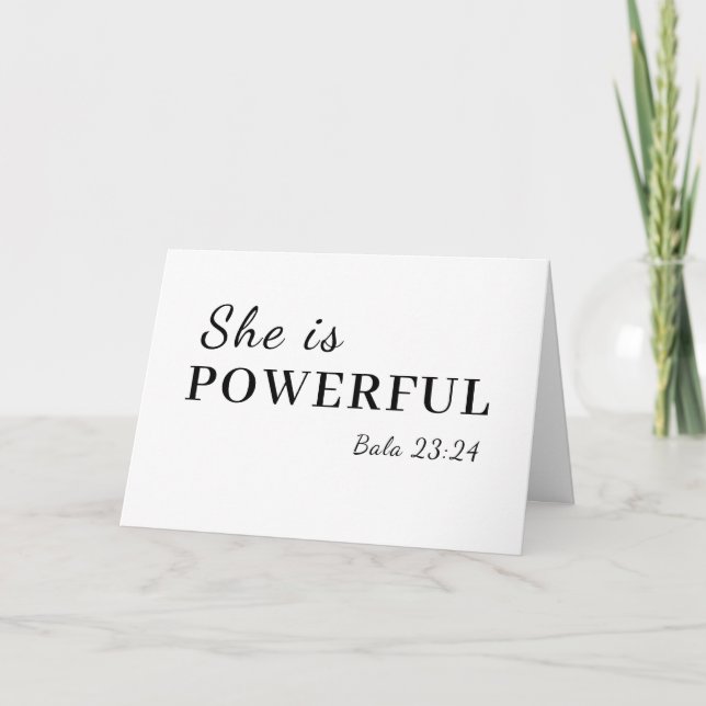 Tarjeta She is Strong Bible Verse Inspiration (Anverso)
