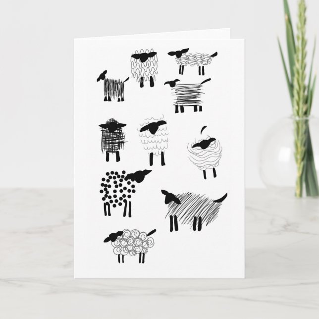 Tarjeta Sheep doodles (Anverso)