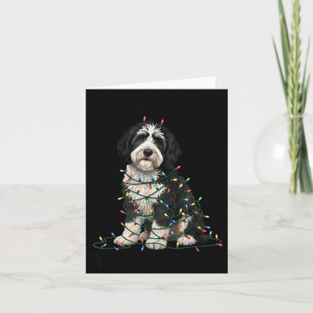 Tarjeta Sheepadoodle Christmas I'm Fine Everything Is Fine (Anverso)
