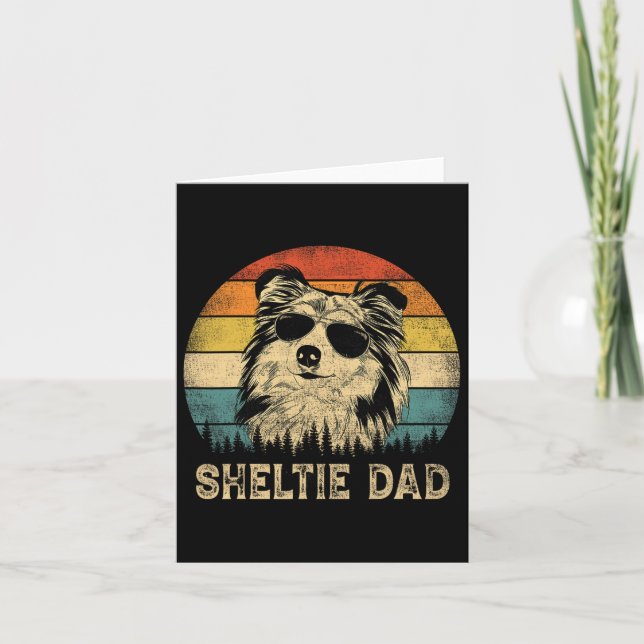 Tarjeta Sheltie Dad Dog Ama el Día del Padre (Anverso)