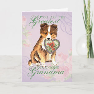 Tarjeta Sheltie Heart Grandma