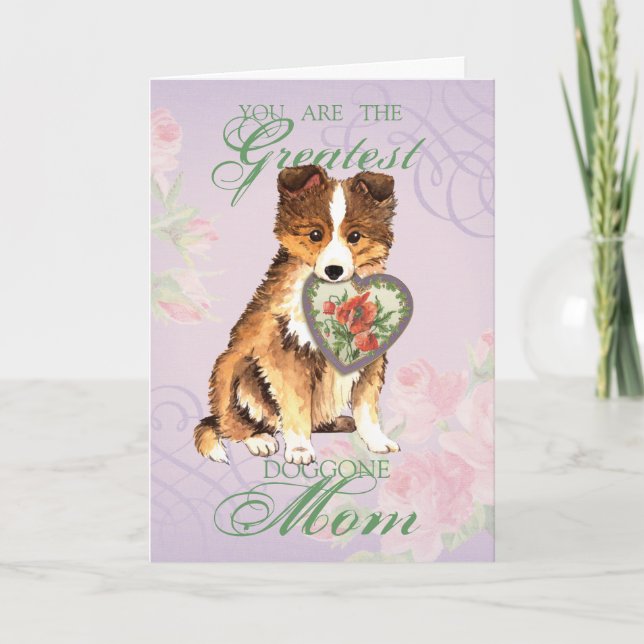 Tarjeta Sheltie Heart Mom (Anverso)