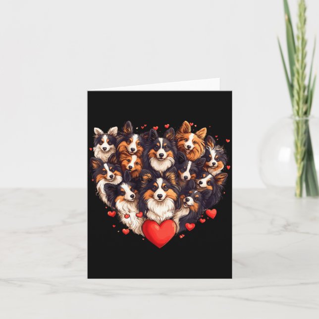 Tarjeta Sheltie Heart-shaped Cute Sheltie Dog Lover Men Wo (Anverso)