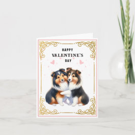 Tarjeta Sheltie | Shetland Sheepdog | Día de San Valentín