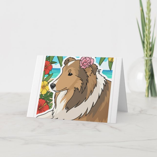 Tarjeta Sheltie tropical (Anverso)