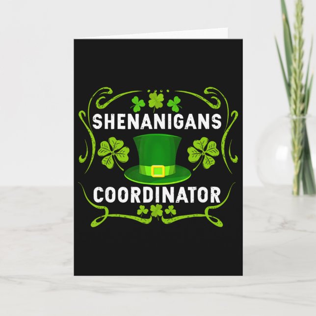 Tarjeta Shenanigans Coordinator Funny Teacher St Patrick's (Anverso)