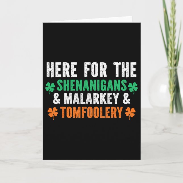 Tarjeta Shenanigans Malarkey And Tomfoolery Funny St Patri (Anverso)