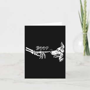 Tarjeta Shepherd Skeleton Hand Boop Halloween Mascota Wome