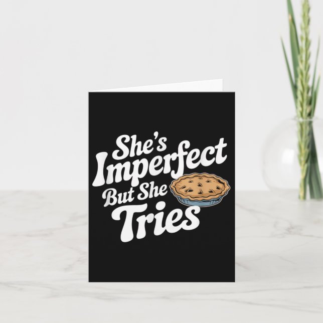 Tarjeta She's Imperfect But She Tries Musical Waitress Mot (Anverso)