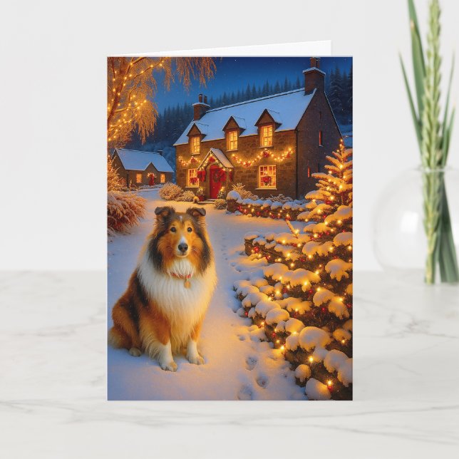 Tarjeta Shetland Sheepdog Holiday  Card (Anverso)