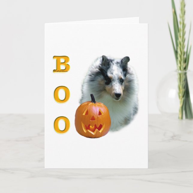 Tarjeta Shetland Sheepdog (merle) Boo (Anverso)