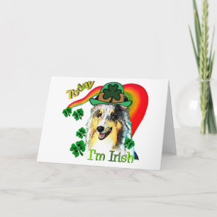 Tarjeta Shetland Sheepdog St Patricks