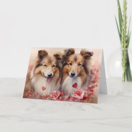 Tarjeta Shetland Sheepdog Valentine's Day