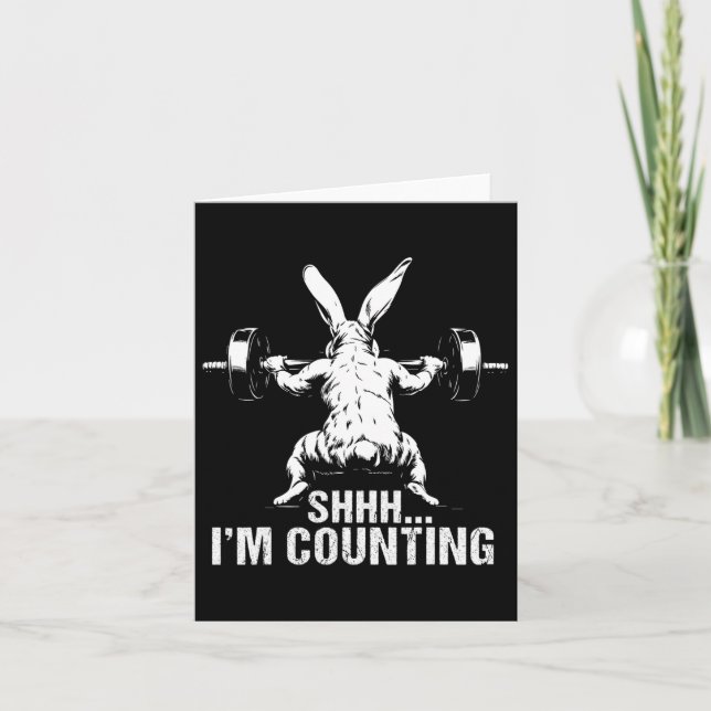 Tarjeta Shhh estoy contando Fitness Bodybuilding Easter Bu (Anverso)