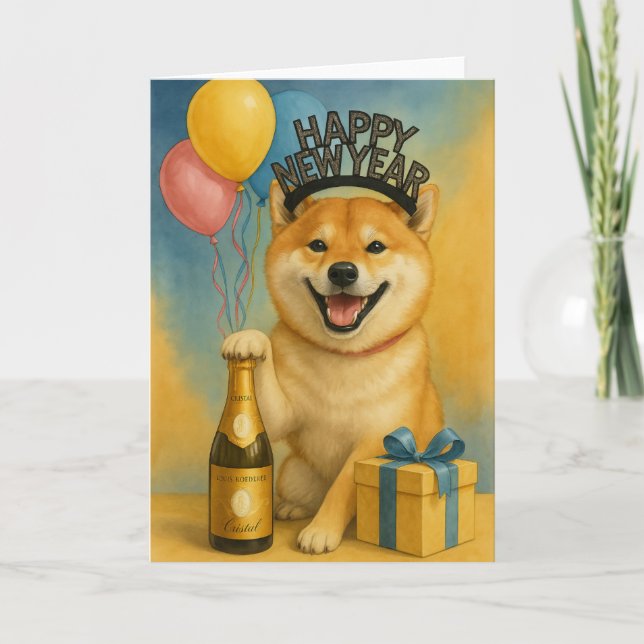 Tarjeta Shiba Inc Feliz Año Nuevo (Anverso)