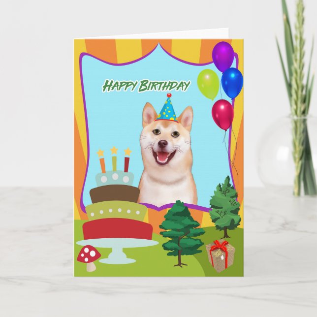 Tarjeta Shiba Inu Dog Birthday (Anverso)