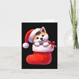 Tarjeta Shiba Inu En Navidades De Muerte Santa Hat Xmas Pe