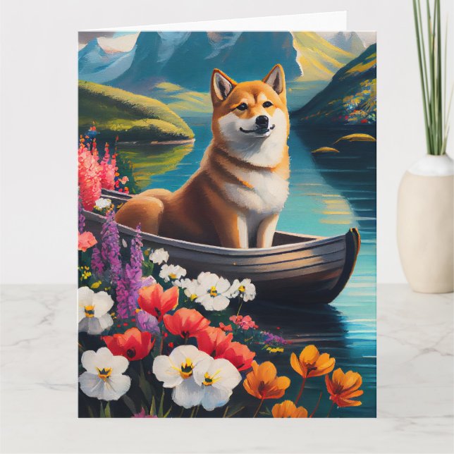 Tarjeta Shiba Inu en un pádel: una aventura escénica (Anverso)