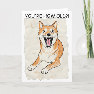 Tarjeta Shiba Inu Gritando Divertido - Crayón de Caos Inte