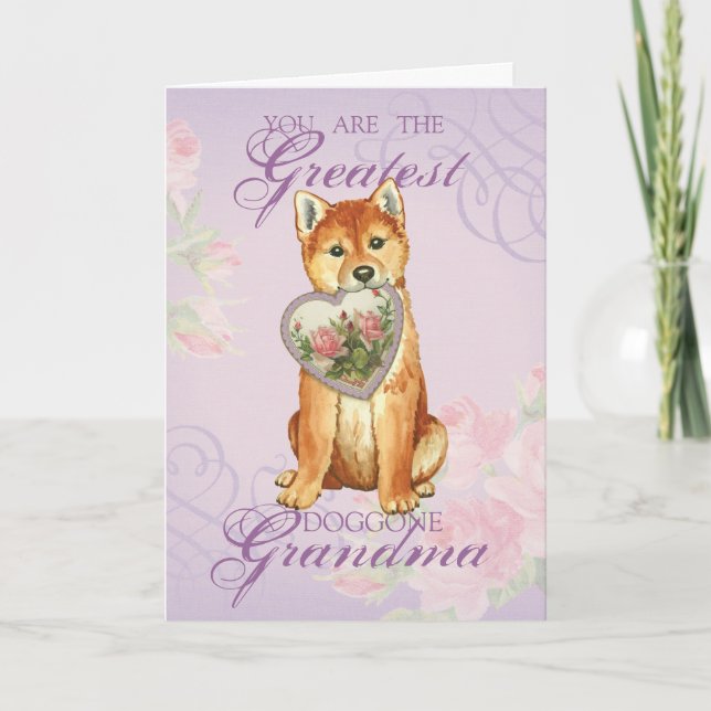 Tarjeta Shiba Inu Heart Grandma (Anverso)