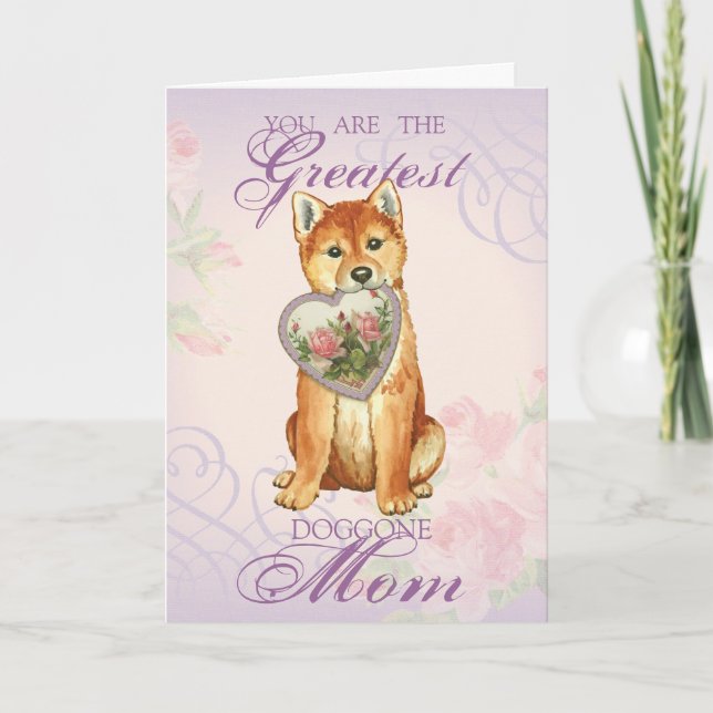 Tarjeta Shiba Inu Heart Mom (Anverso)