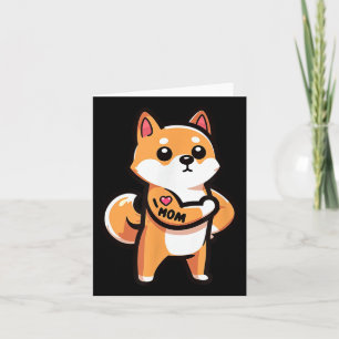 Tarjeta Shiba Inu I Love Mom Funny Dog Tattoo