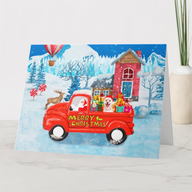 Tarjeta Shiba Inu Navidades de perros vectores de nieve (Anverso)