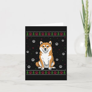 Tarjeta Shiba Inu Navidades sudadoras Mascota de Navidad a