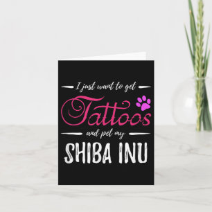 Tarjeta Shiba Inu Perro amante Tattoo Divertido perro Mamá
