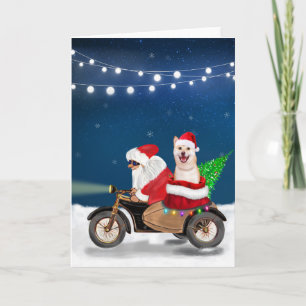 Tarjeta Shiba Inu Perro Navidades Santa Claus